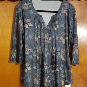 Leaf Print Women's Blouse
